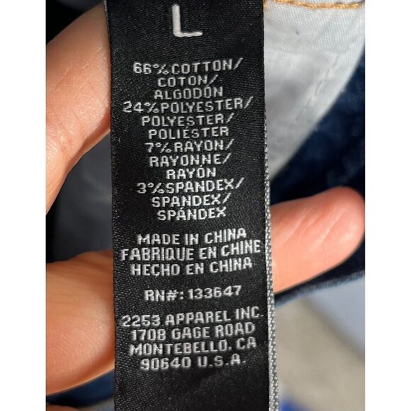 Girlish flare denim zip up jumpsuit high waist 90s Y2K sz L - Picture 10 of 10